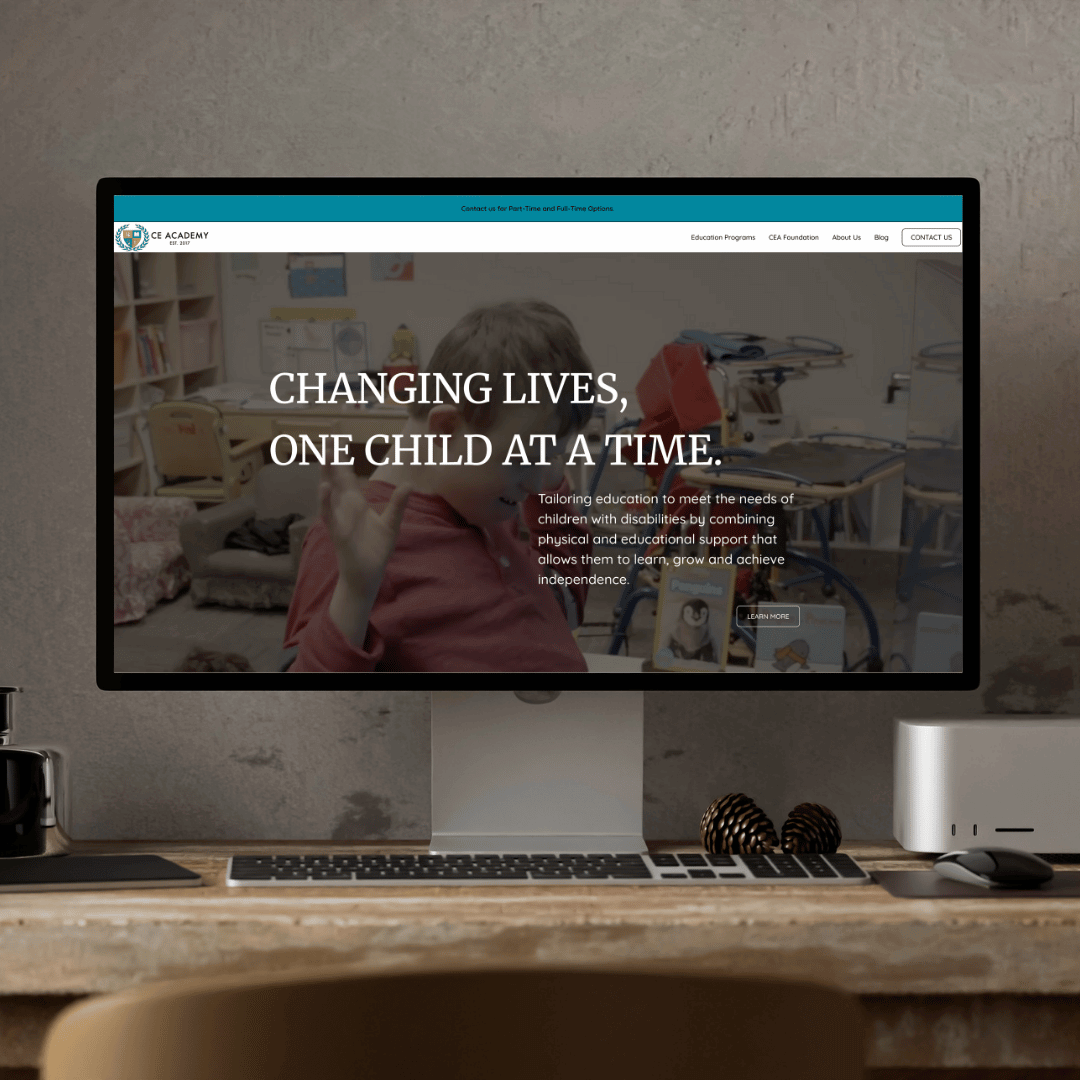 Mockup of CE Academy Website